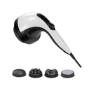 Handheld Vibration Massager Black 4 Interchangeable Heads Adjust Speed