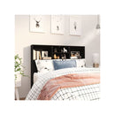 Headboard Cabinet Black Engineered Wood