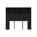 Headboard Cabinet Black Engineered Wood