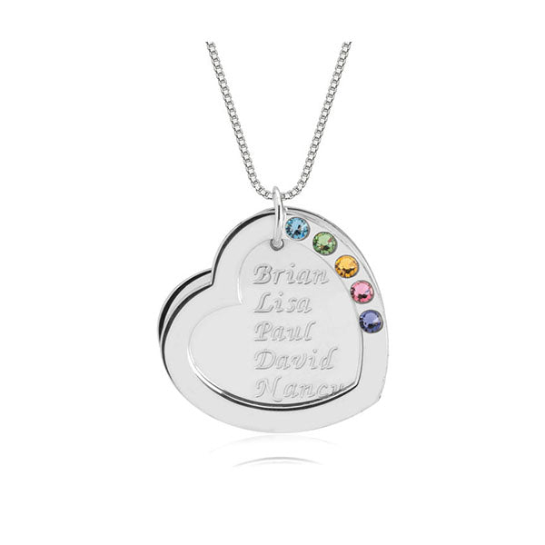 Heart Birthstone Mother Necklace