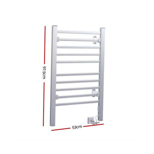 Heated Towel Rail Rack Bathroom Aluminum