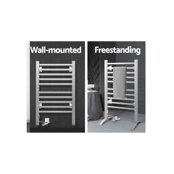 Heated Towel Rail Rack Bathroom Aluminum