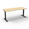 Height Adjustable Single Sided Workstation Natural Oak And Black