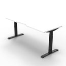 Height Adjustable Single Sided Workstation Natural White And Black