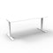 Height Adjustable Single Sided Workstation Natural White And White