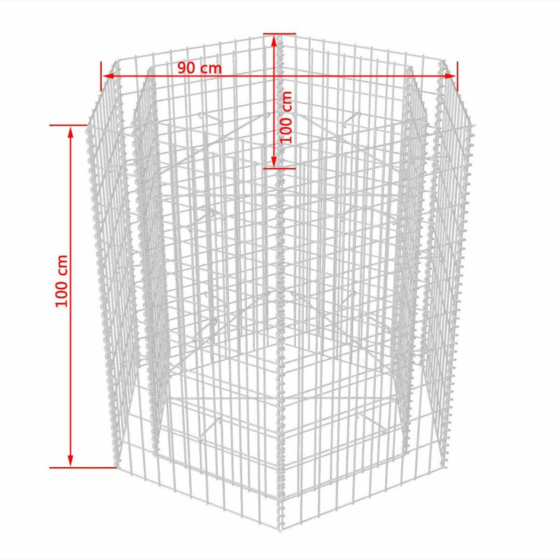 Hexagonal Gabion Planter 100 x 90 x 100 Cm