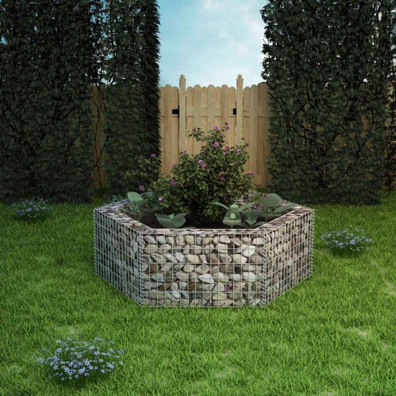 Hexagonal Gabion Planter 160 x 139 x 50 Cm