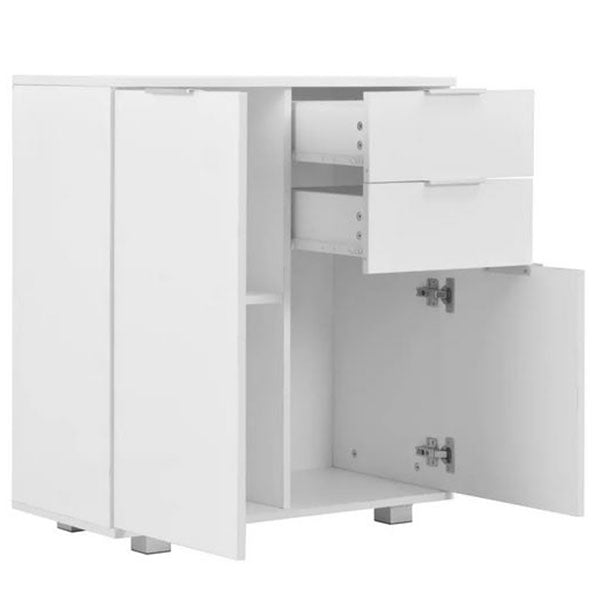 High Gloss White Chipboard Sideboard 71x35x76cm
