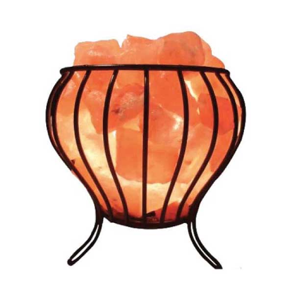 Himalayan Pink Salt Lamp 12V 12W Iron Basket Bud Conic Shape