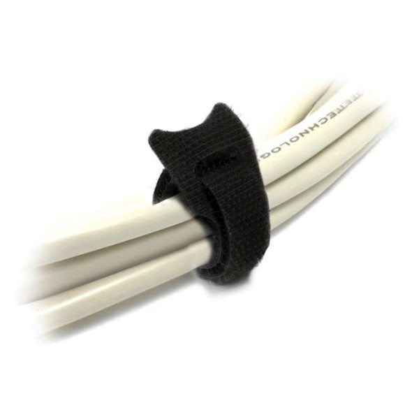 Ty It Hook And Loop Cable Tie 240Mm X 12Mm Black Bag Of 10