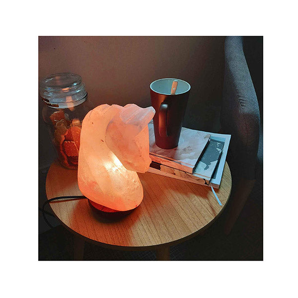 Horse Himalayan Pink Salt Lamp Carved Knight Rock Crystal Light Bulb