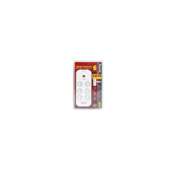 Huntkey 6 Outlet Surge Protector With 2 Usb Charging Outlets