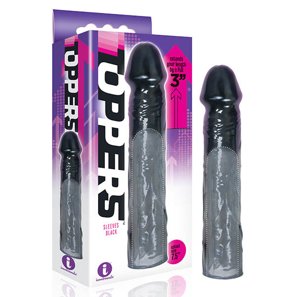 The 9's Toppers - Black 7.6 cm (3'') Penis Extension Sleeve