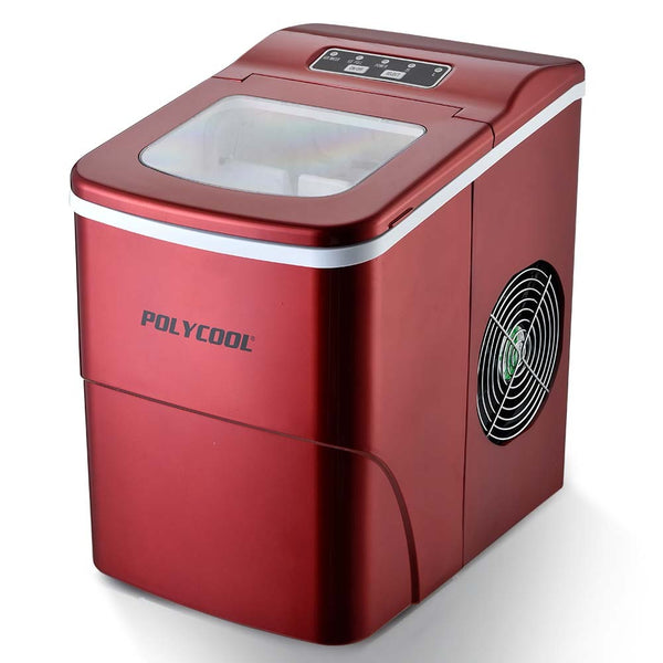 2L Portable Ice Cube Maker Machine Automatic with Control Panel, Red