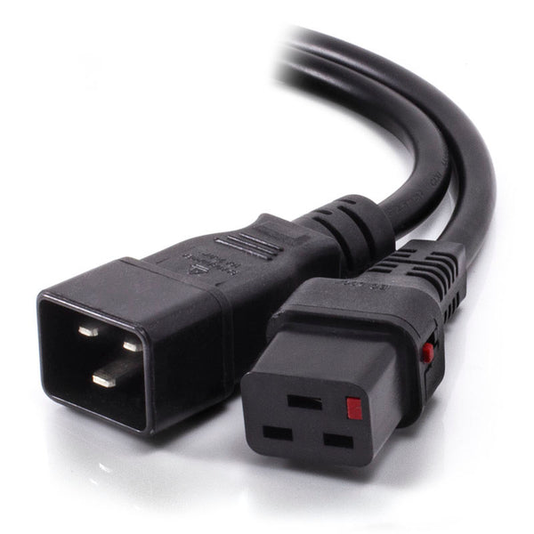 IEC LOCK 3m IEC C19 to IEC C20 Power Extension Cord - Male to Female