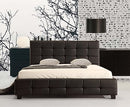 Double PU Leather Deluxe Bed Frame Black