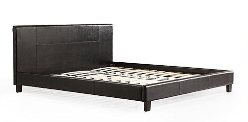 King PU Leather Bed Frame Black