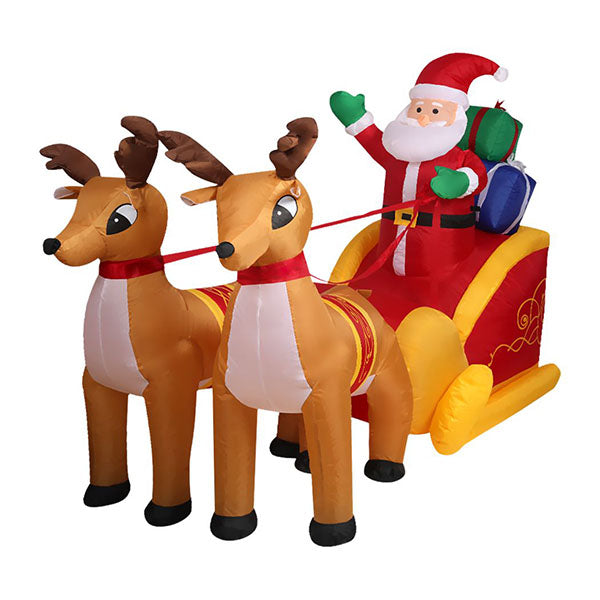 Inflatable Santa On A Sleigh with LED Christmas Decoration