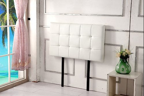PU Leather Single Bed Deluxe Headboard Bedhead - White