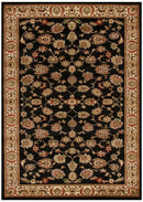 Istanbul Collection Traditional Floral Pattern Black Rug