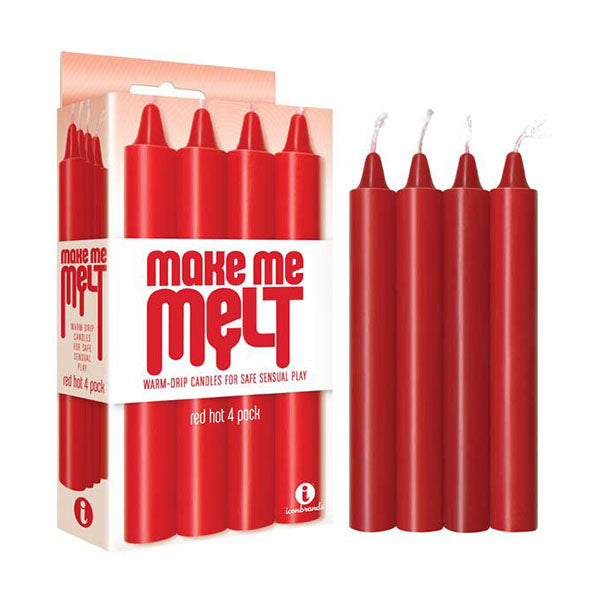 4 Pack Icon Brands Make Me Melt Candles Red Hot Drip