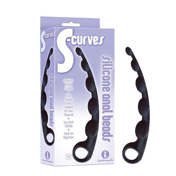 Icon Brands S Curves Black Anal Beads
