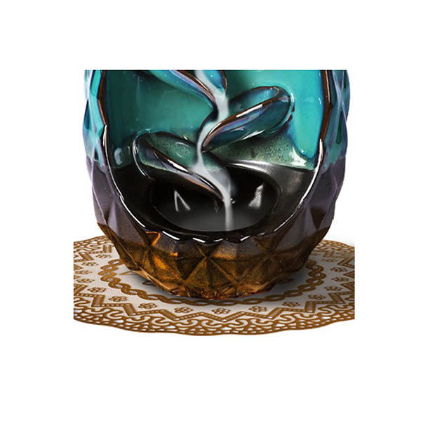 Incense Burner Pineapple Waterfall Smoke Ceramic Holder 198 Cones
