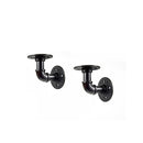 Industrial Iron Pipe Bracket Wall Mounted Floating Shelf Set Of 2
