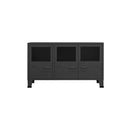 Industrial Sideboard Black 105 X 35 X 62 Cm Metal And Glass