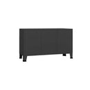 Industrial Sideboard Black 105 X 35 X 62 Cm Metal And Glass