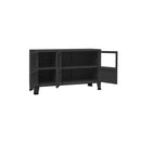Industrial Sideboard Black 105 X 35 X 62 Cm Metal And Glass