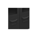 Industrial Sideboard Black 105 X 35 X 62 Cm Metal And Glass