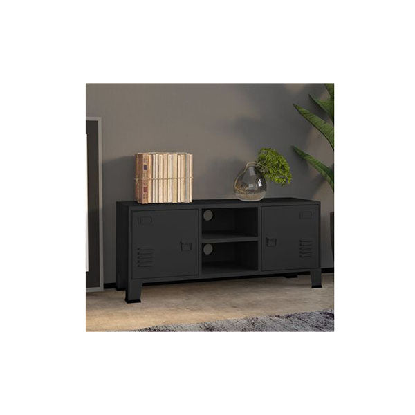 Industrial Tv Cabinet Black 105 X 35 X 42 Cm Metal