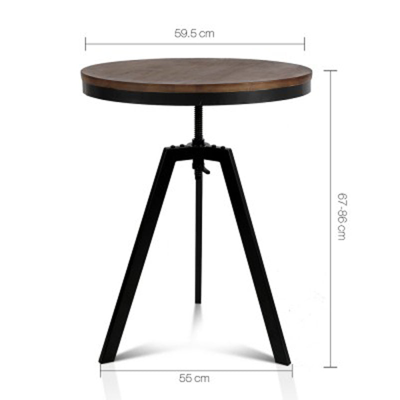 Industrial Dining Table Dark Brown and Black