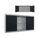 Industrial Style Wall Mounted Tool Cabinet Metal Grey And Black