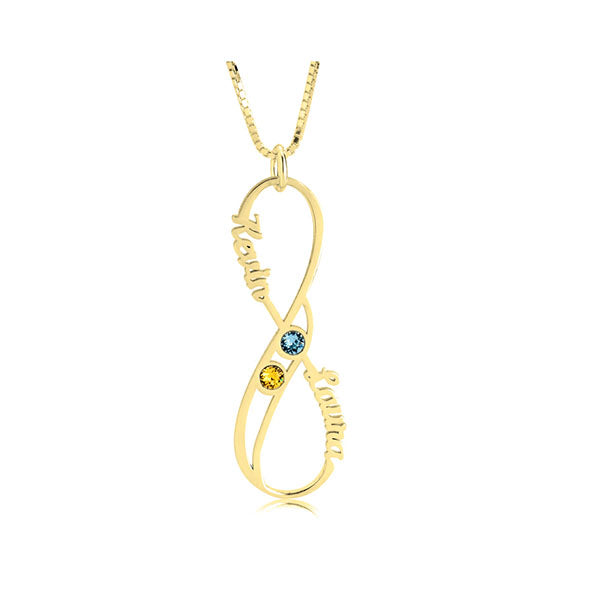 Infinity Necklace With Birthstones