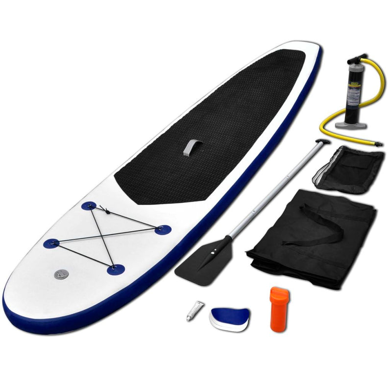 Inflatable Stand Up Paddle Board Set - Blue And White