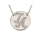 Initial Disc Necklace With Cubic Zirconia