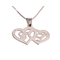 Initials Necklace With Two Hearts