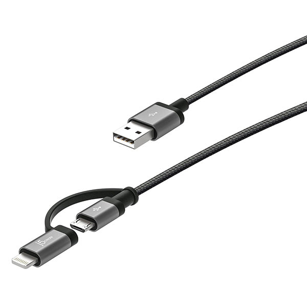 J5ceate 2 In 1 USB Charging Sync Cable 100cm Apple MFi Certified
