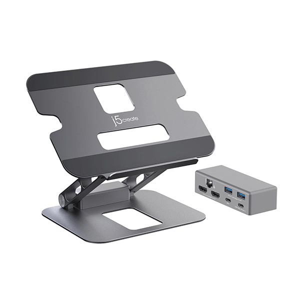 J5Create Multi Angle Dual 4K Hdmi Docking Laptop Stand With Usb C
