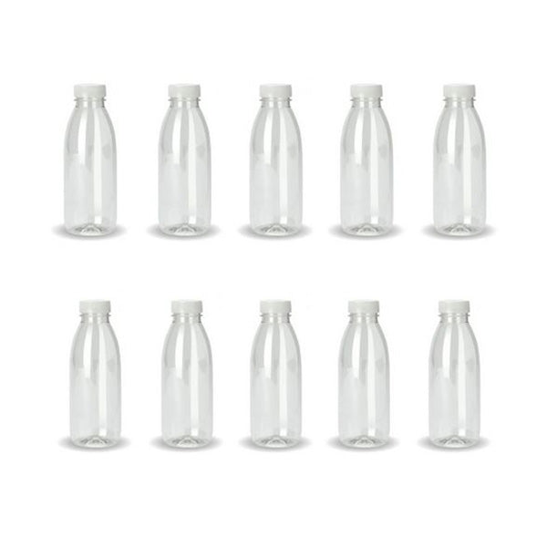 10X 300Ml Pet Juice Bottles Empty Plastic Recyclable Clear Tamper Cap