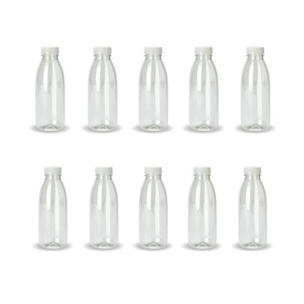 10X 300Ml Pet Juice Bottles Empty Plastic Recyclable Clear Tamper Cap