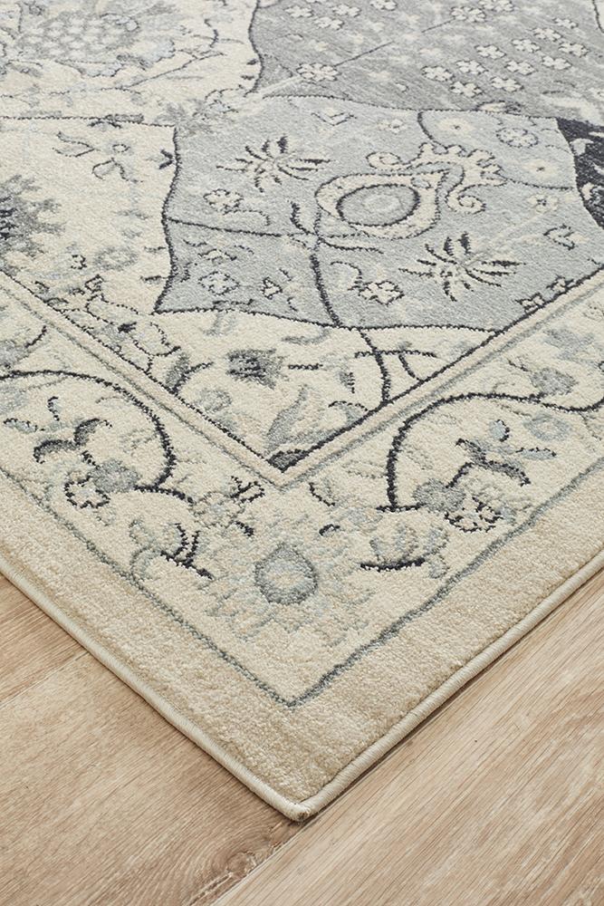 Jewel Blue Navy Grey Rug
