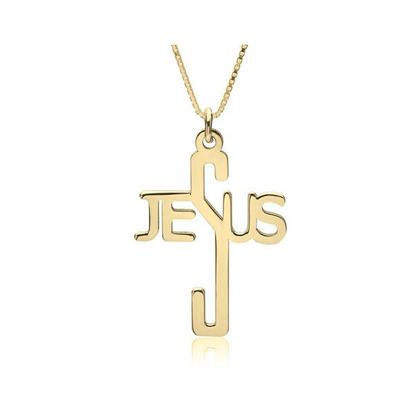 Jesus Name Cross Necklace
