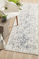 Kendra Farah Distressed Contemporary White Blue Grey Rug