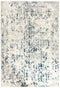 Kendra Farah Distressed Contemporary Rug White Blue Grey