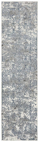 Kendra Yasmin Distressed Transitional White Blue Grey Rug