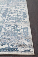 Kendra Yasmin Distressed Transitional Rug White Blue Grey