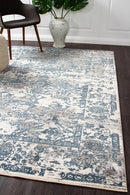 Kendra Yasmin Distressed Transitional Rug White Blue Grey